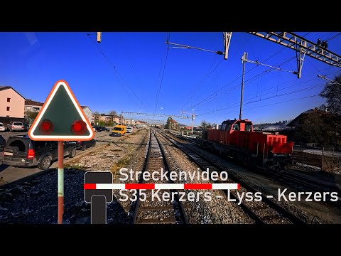 Führerstandsmitfahrt / cab ride S35 Kerzers - Lyss - Kerzers 🚃 BLS RABe525 NINA  ☀️