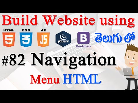 #82 How to Build Website using Html, CSS, JS, jQuery, Bootstrap - Building Navigation HTML