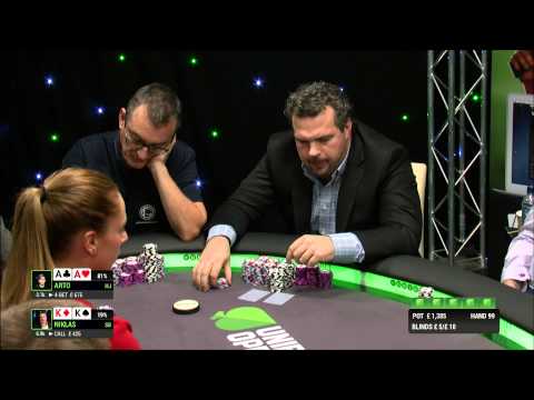 Niklas Borg folds KK on the flop against Arto's cbet
