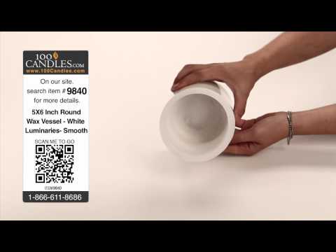 5X6 Inch Round Wax Vessel - White Luminaries- Smooth Finish