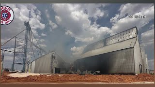 Fire continues to burn at Portales peanut processing plant