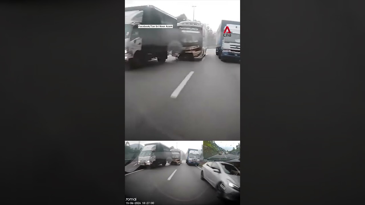 Malaysian Lorry Driver Blocks Runaway Bus on Expressway, Prevents Multi-Vehicle Crash