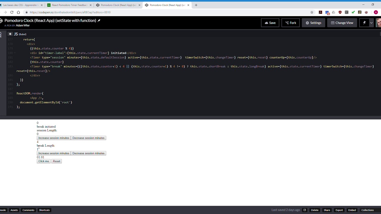 Pomodoro Clock React App