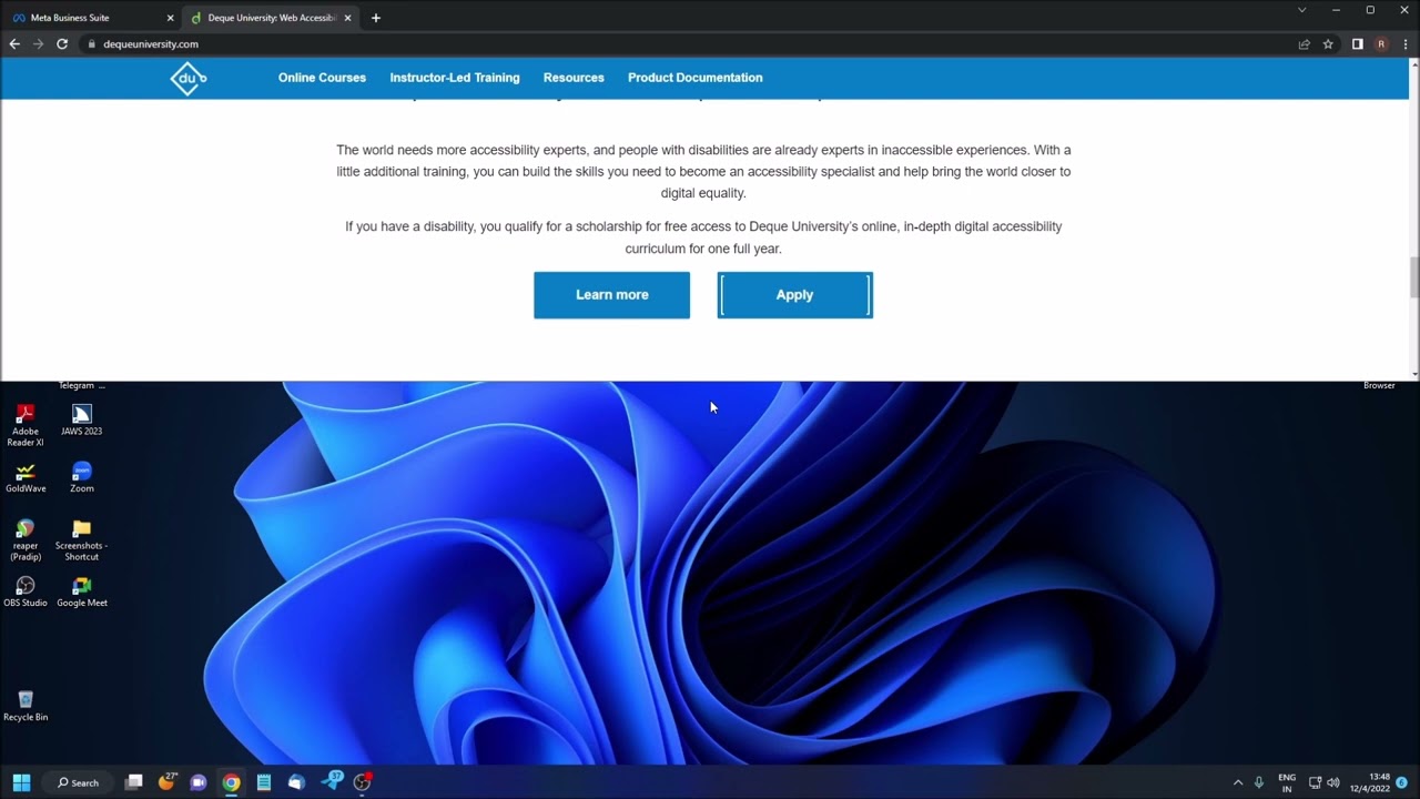Web Accessibility Training: How To Apply 100% Scholarship At Deque University | | Certificate