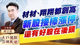 材材、翔翔都創高 新股接棒漲停 還有好股在後頭｜大戶羅盤籌碼動能 ｜謝宗霖