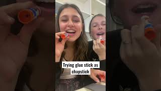 TRYING GLUE STICK #funny #girl #lipstick