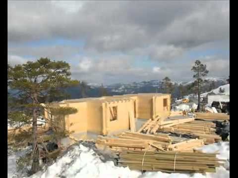 Blockhaus Montage Rohbau in 32 sec.