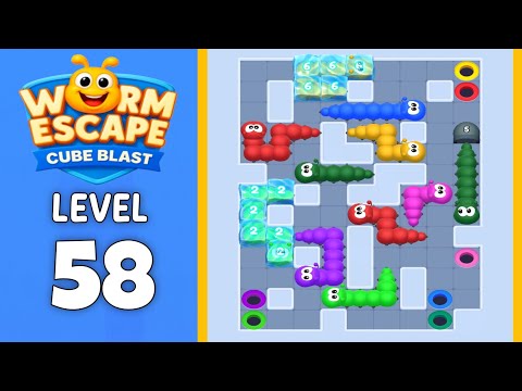 Worm Escape Cube Blast level 58 solution