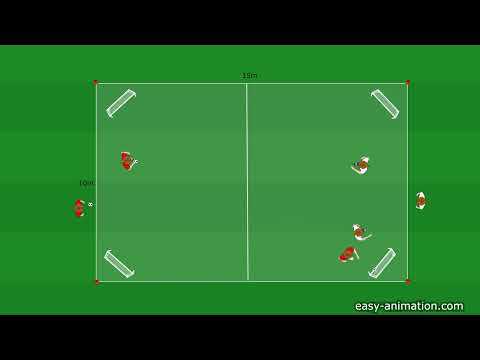 "Offensives 1 gegen 1" - Trainingsübungen - 1 gegen 1 auf vier Minitore