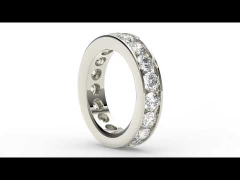 Channel Set Eternity Ring with Round Diamonds - GIA Certified Round Diamond Eternity Band