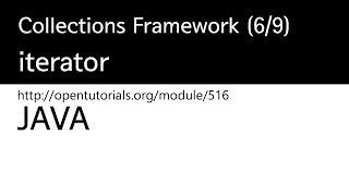 Java - Collections framework (6/9) : iterator