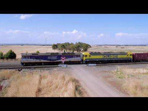 9173 QUBE Ultima Broad Gauge Container Train At Gheringhap (23/1/2023) - PoathTV Australian Railways