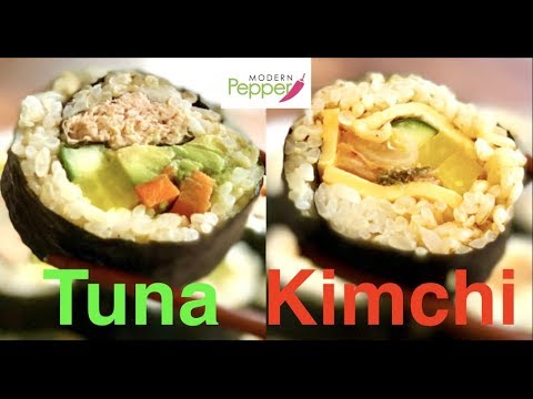 Gimbap (aka Kimbap: 김밥): 🐟Tuna Gimbap & 🌶️Kimchi 🧀Cheese Kimbap (참치 김밥 & 김치 치즈 김밥) - Ep. #52