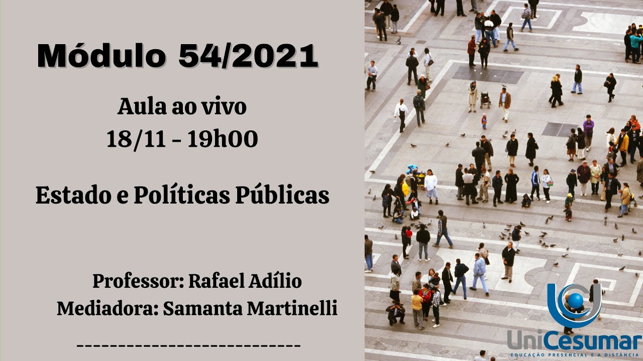 AULA AO VIVO 1 | ESTADO E POLÍTICAS PÚBLICAS