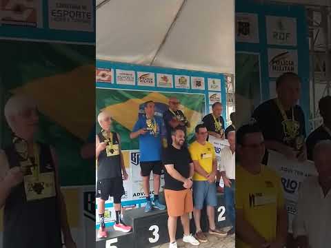 Pódio masculino na cidade de Rochedo de Minas faixa etaria de 65 a 69).