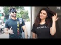 Karishma Tanna Looks Fresh In A Black Top Orange Tight Leggings Karan Tacker At The Gym