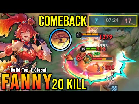 COMEBACK!! P.ACE Fanny 9th Anniversary Skin Insane 20 Kills!! - Build Top 1 Global Fanny ~ MLBB