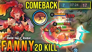 Download lagu COMEBACK!! P.ACE Fanny 9th Anniversary Skin Insane 20 Kills!! - Build Top 1 Global Fanny ~ MLBB mp3