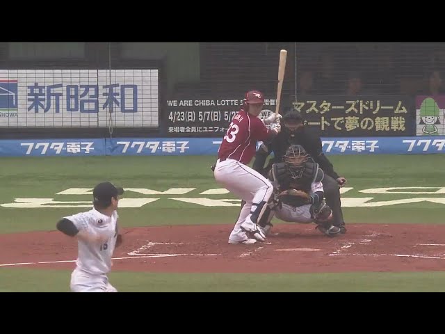 【1回表】イーグルス・銀次がマリーンズ・涌井から先制タイムリー!! 2017/4/8 M-E