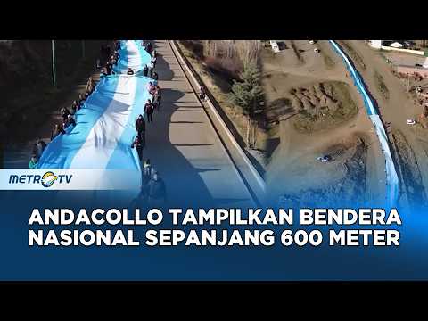 Viral! Bendera 600 Meter Dibentangkan di Kota Andacollo
