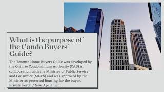 2021, Toronto Condo Buyer's Guide