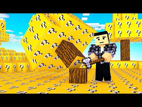 SURVIVE A WHOLE WORLD IN LUCKY BLOCK ON MINECRAFT!!