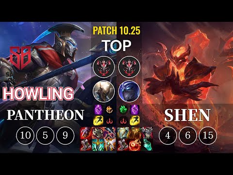 SB Howling Pantheon vs Shen Top - KR Patch 10.25