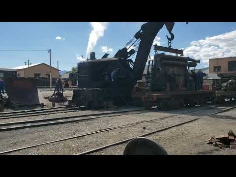 Nevada Northern Railway in Ely:  81 & wrecker in the foreground