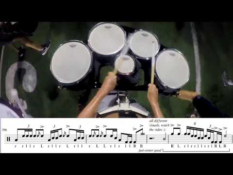 SCV 2018 Drum Feature | Tenors | Learn the Music (BETTER TRANSCRIPTION)