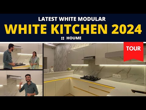Modular Kitchen tour video 2024 I white modular kitchen design ideas in hindi - PART 1 #houmeindia