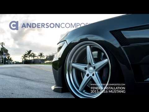 Anderson Composites 2015-2017 Ford Mustang GT350 Style Fiberglass Front Fenders
