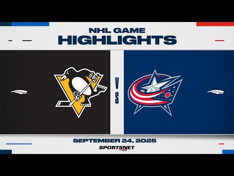 NHL Preseason Highlights | Blue Jackets vs. Penguins - September 24, 2025