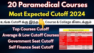 உங்க Cutoff க்கு இந்த Course & College கிடைக்கும்|Paramedical  Cutoff 2024|BSc Nursing Cutoff 2024