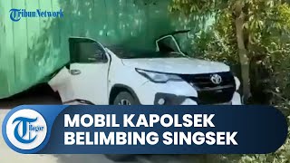 Viral Video Mobil Fortuner Tertimpa Truk Kontainer sampai Ringsek, Diduga Mobil Kapolsek Belimbing