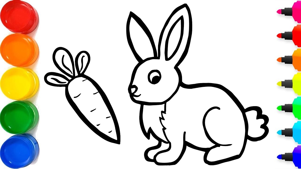 Menggambar, Melukis, Mewarnai kelinci Anak untuk anak anak