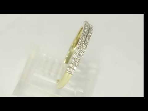 .22CT Diamond 2 Row Wedding Band Ring Yellow Gold 2.9MM Size 8 - 30269