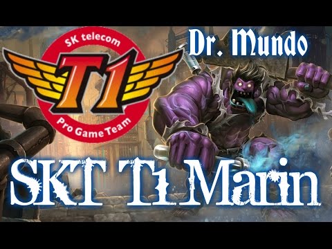 SKT T1 Marin Dr. MUNDO vs Gnar Top Lane - League of Legends Ranked Game Korea