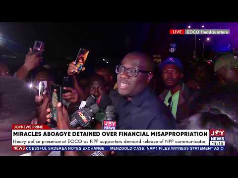 Heavy police presence at EOCO as NPP supporters demand release of NPP communicator | Joy News Prime