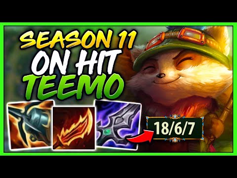 SEASON 11 ON-HIT TEEMO BUILD LITERALLY MELTS TURRETS IN SECONDS! - League of Legends