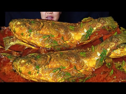 EATING FISH CURRY INDIAN FOOD MUKBANG|| WHOLE FISH CURRY SALAD ||FISH CURRY RICE MUKBANG