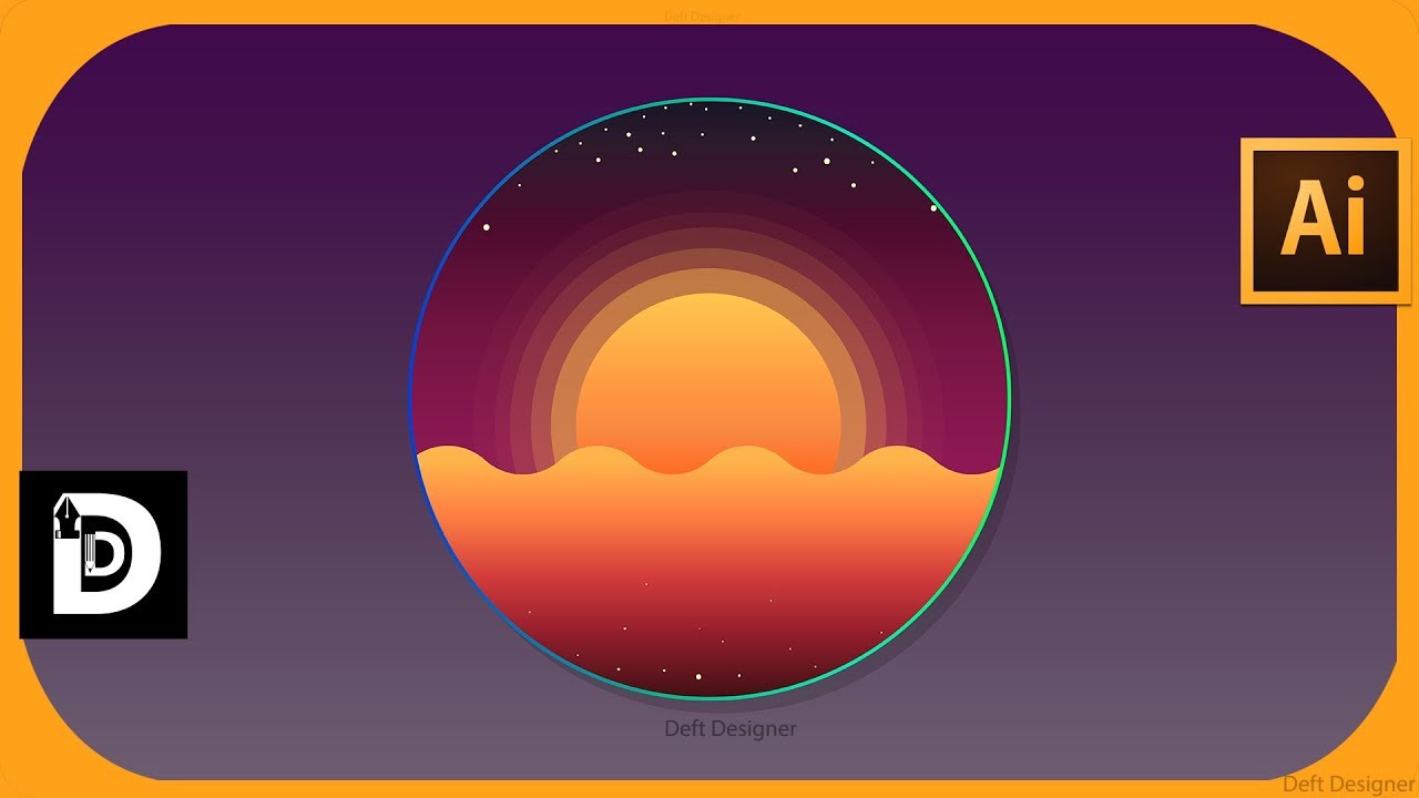 #Illustrator tutorial : Sunset illustrator cc 2018 tutorial gradients tutorial | Deft Designer