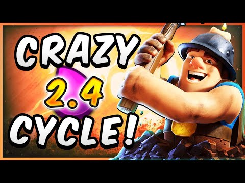 2.4 ELIXIR! CHEAPEST MINER CYCLE DECK in CLASH ROYALE!