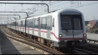 preview picture of video '[Shanghai Metro004]Line6 AC12 Train at Gangcheng-Road 上海地下鉄6号線AC12'