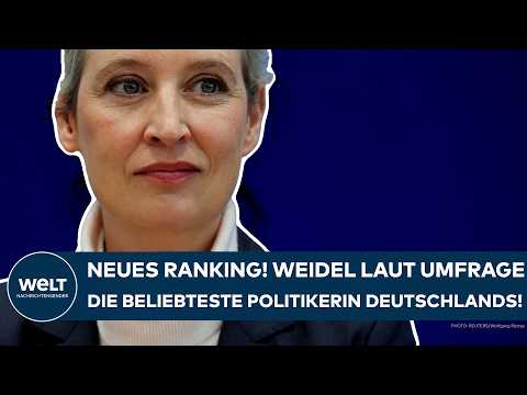 DEUTSCHLAND: Neues Politiker-Ranking! Alice Weidel laut Umfrage die beliebteste Politikerin im Land!
