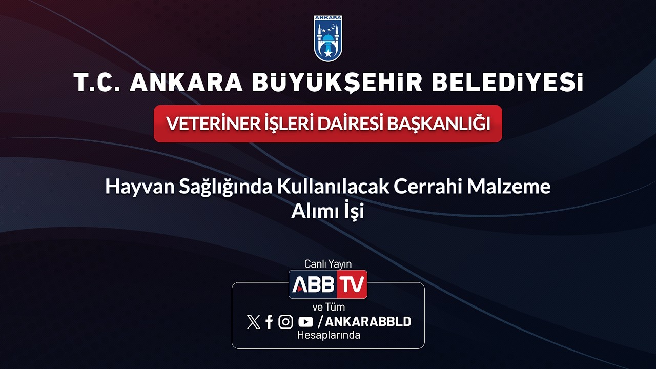 VETERİNER İŞLERİ DAİRESİ BAŞKANLIĞI - Hayvan Sağlığında Kullanılacak Cerrahi Malzeme Alımı İşi