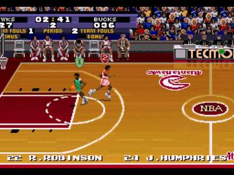 Tecmo Super NBA Basketball (SNES / Super Nintendo) - Vizzed.com GamePlay