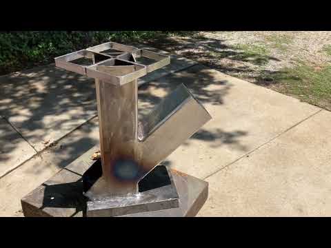 Rocket Stove using 3” square tubing.