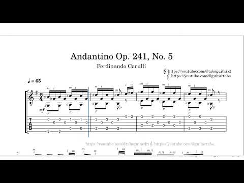 Carulli | Andantino Op. 241 No. 5 | TAB | ♩ = 65 |