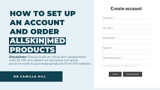 How to Set Up an Account and Order ALLSKIN | MED Products | Dr Camilla Hill