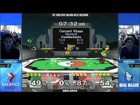 NE Melee Arcadian 3 - Arty/bonfire10 (Green) vs. Tazio/Miyagi (Red) - SSBM Doubles WQF